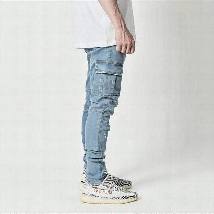 Men's Slim Fit Denim Cargo Joggers – Casual, Stylish, and Functional