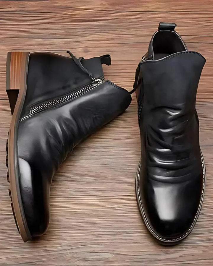 Leonardo™ - Leather Ankle Boots with Side Zipper