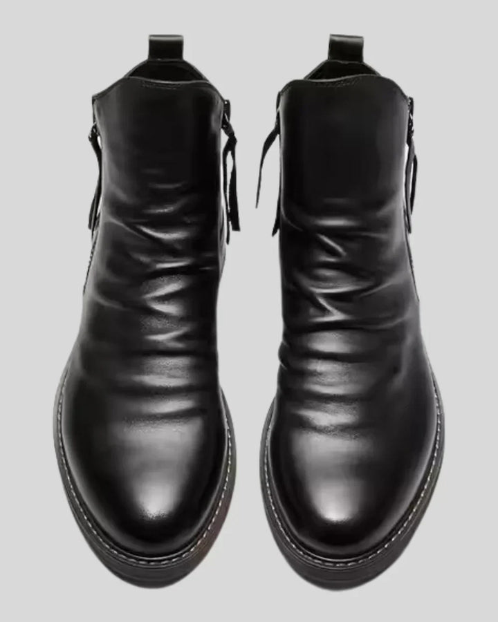 Leonardo™ - Leather Ankle Boots with Side Zipper