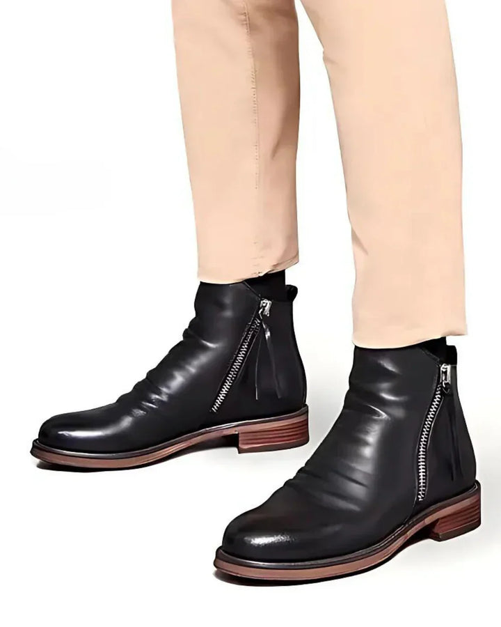 Leonardo™ - Leather Ankle Boots with Side Zipper