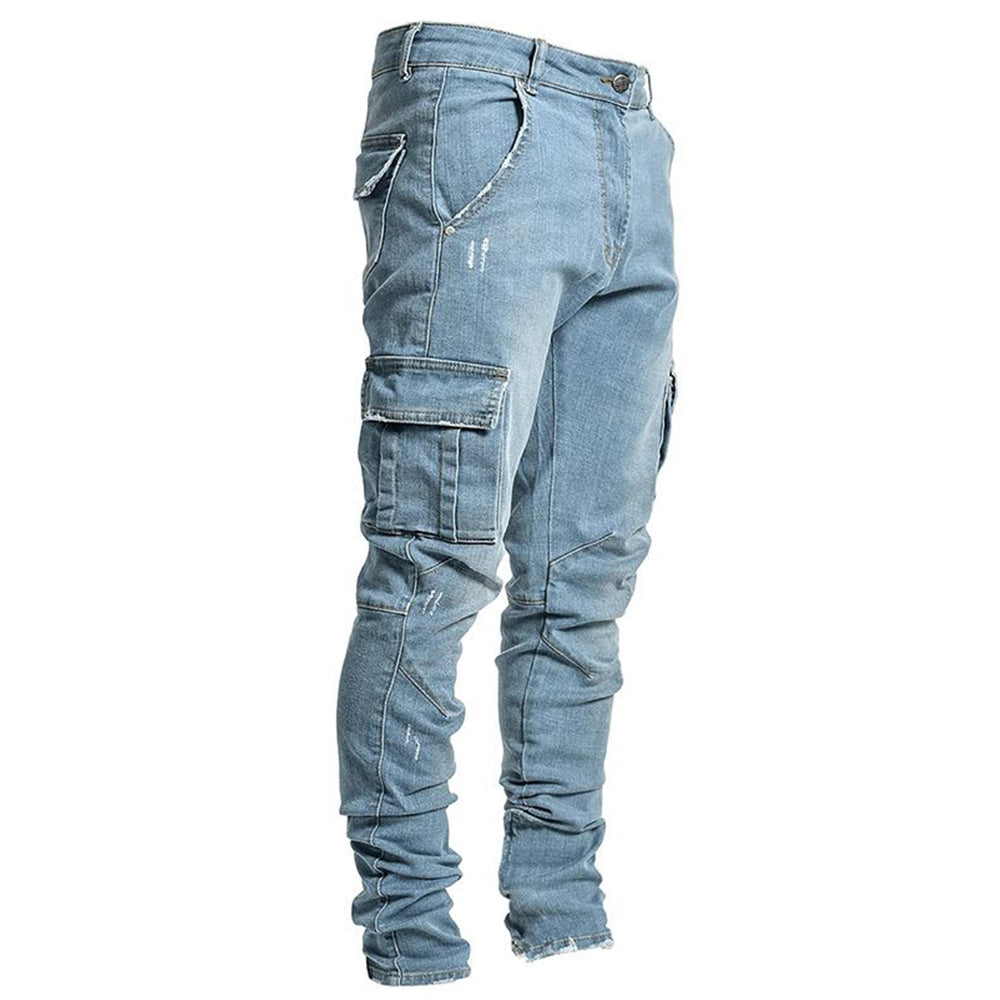 Men's Slim Fit Denim Cargo Joggers – Casual, Stylish, and Functional