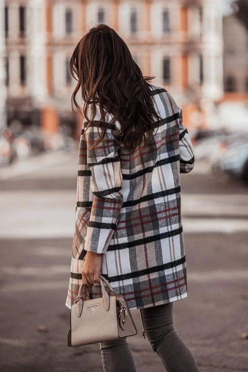 Women's Plaid Checkered Coat