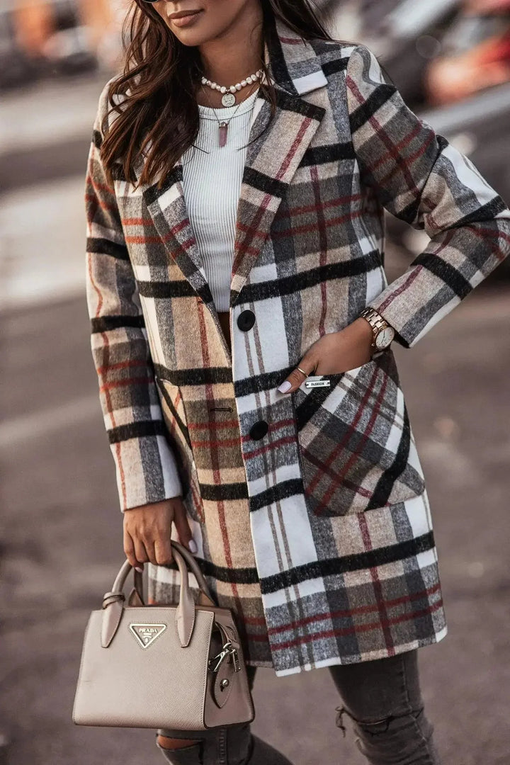 Women's Plaid Checkered Coat