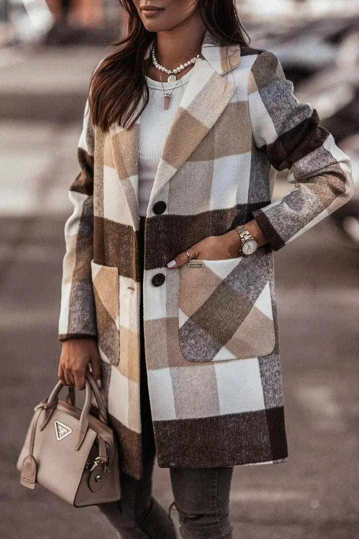 Women's Plaid Checkered Coat