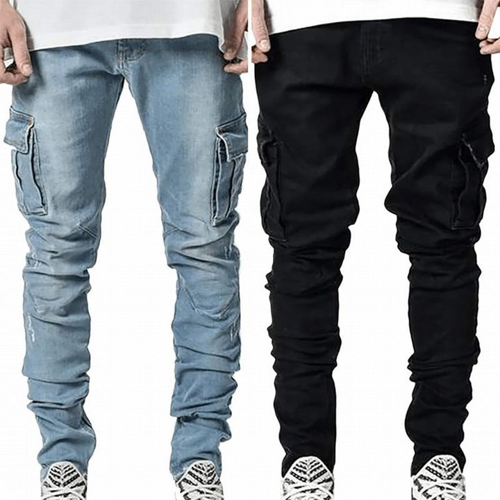 Men's Slim Fit Denim Cargo Joggers – Casual, Stylish, and Functional