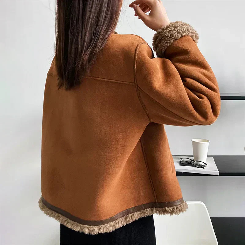 Harper Shearling Button-Up Jacket