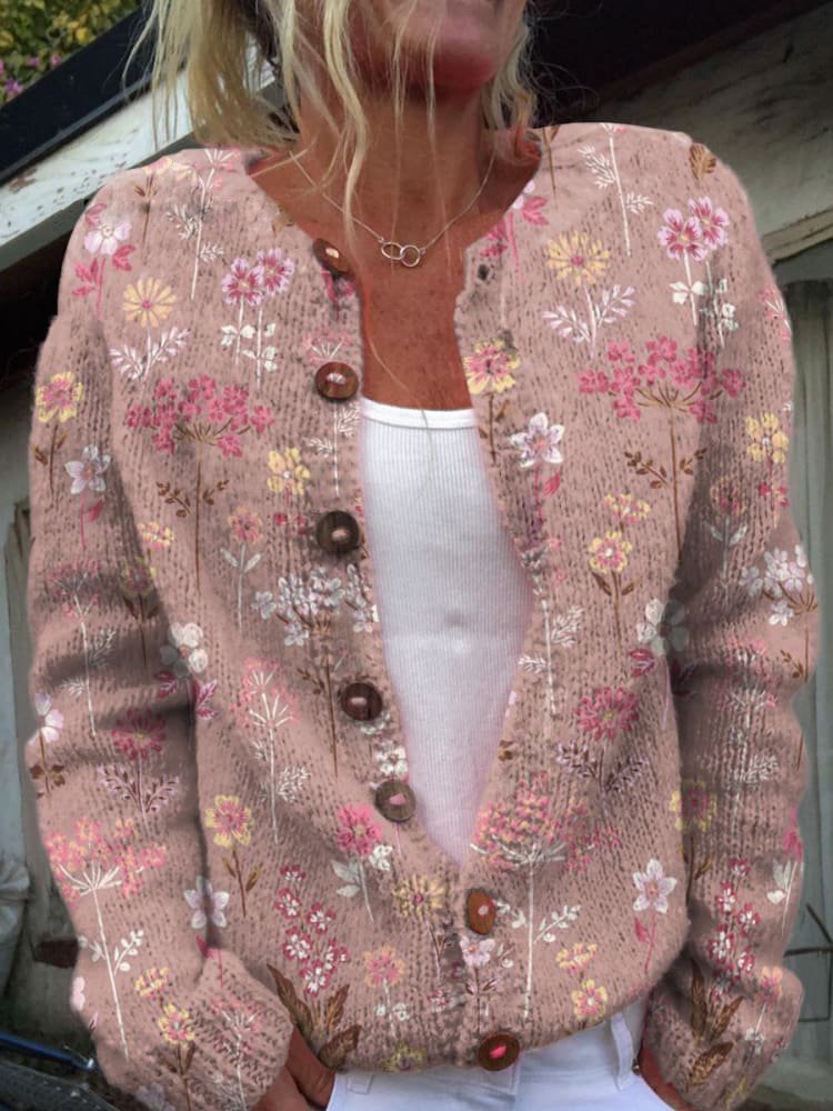 Floral Pattern Cardigan