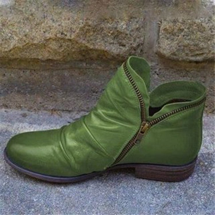 Victoria™ - Leather Boots with Zipper